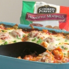 Try this easy Cheesy Meatball Casserole for dinner tonight!