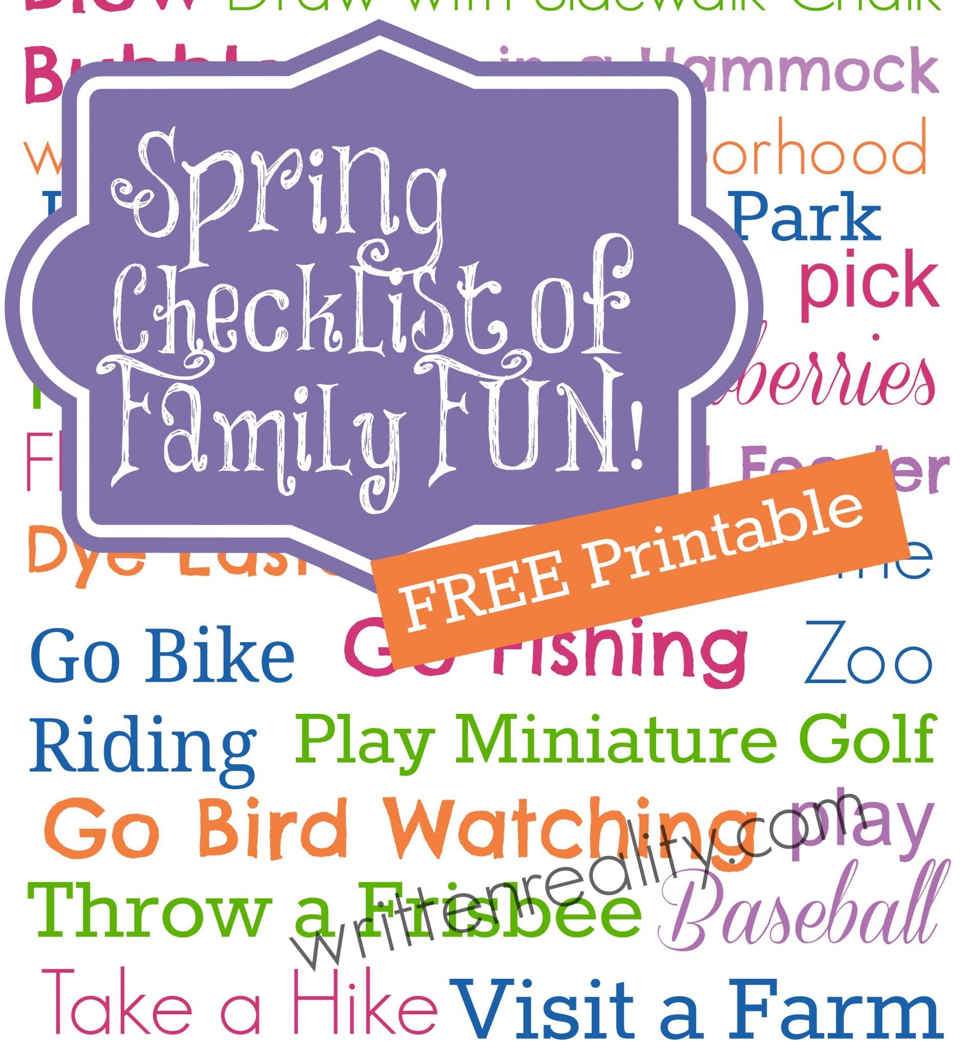 FREE printable Spring Checklist
