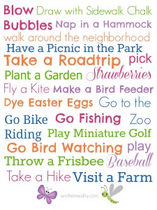 Spring Checklist of Family Fun!