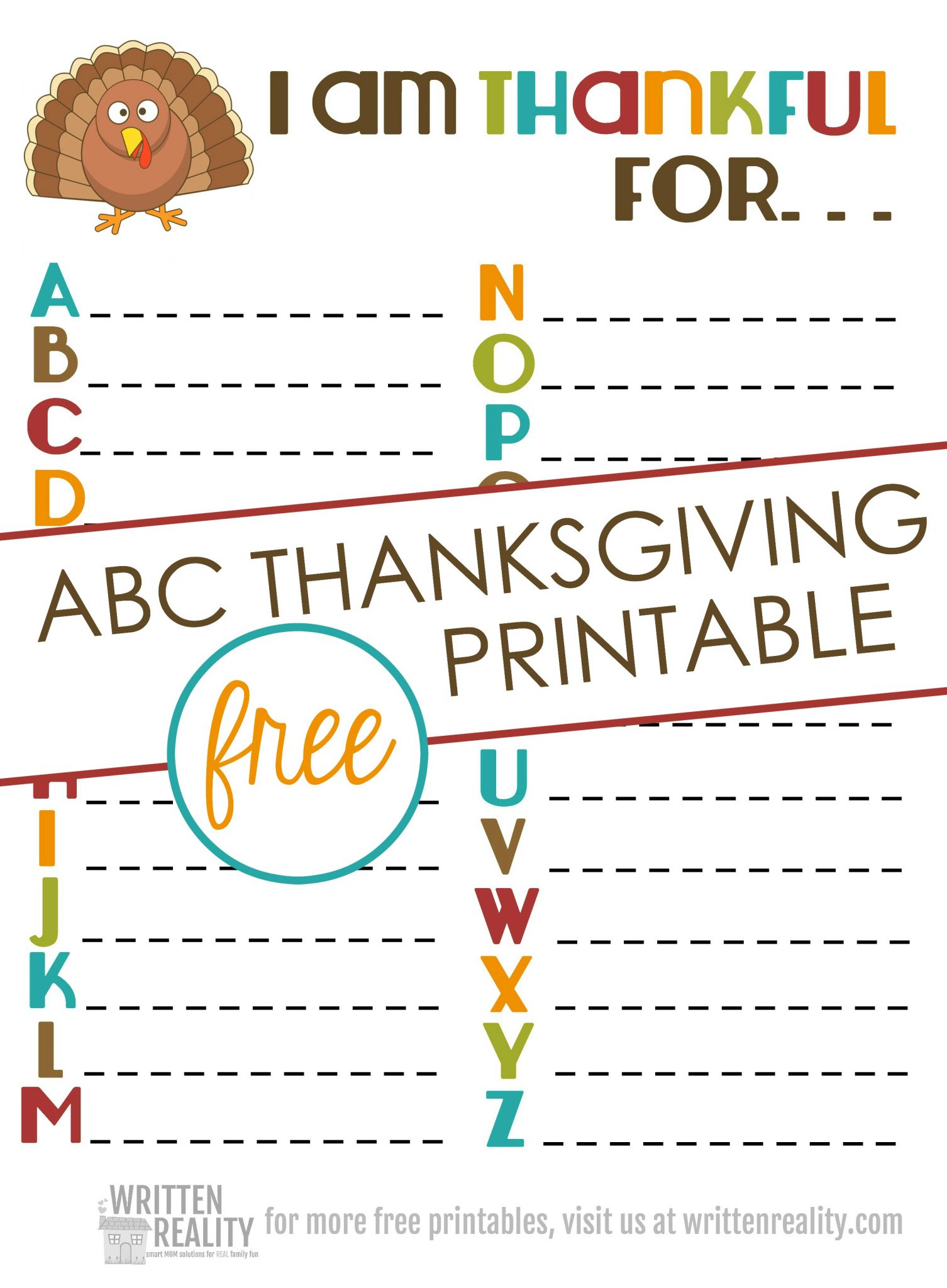 ABC Thanksgiving Printables Kids