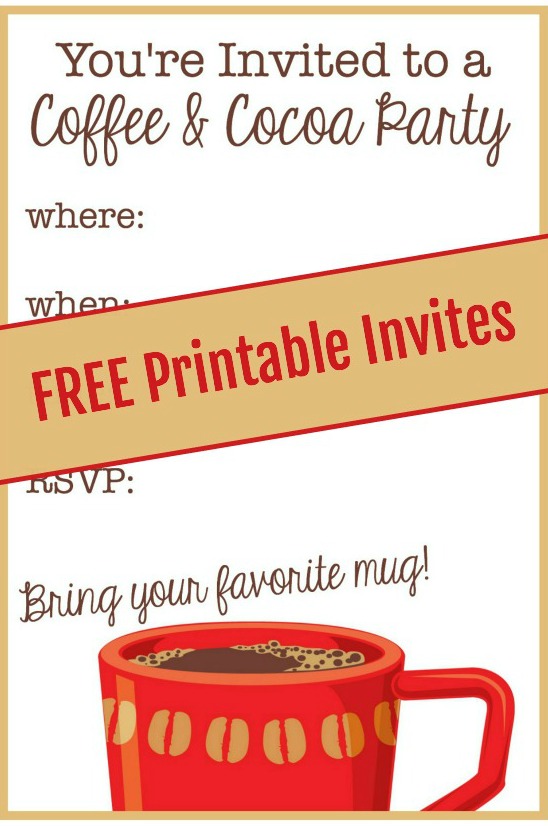 Free Coffee Cocoa Party Invite