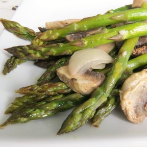 Roasted Asparagus with Mushrooms