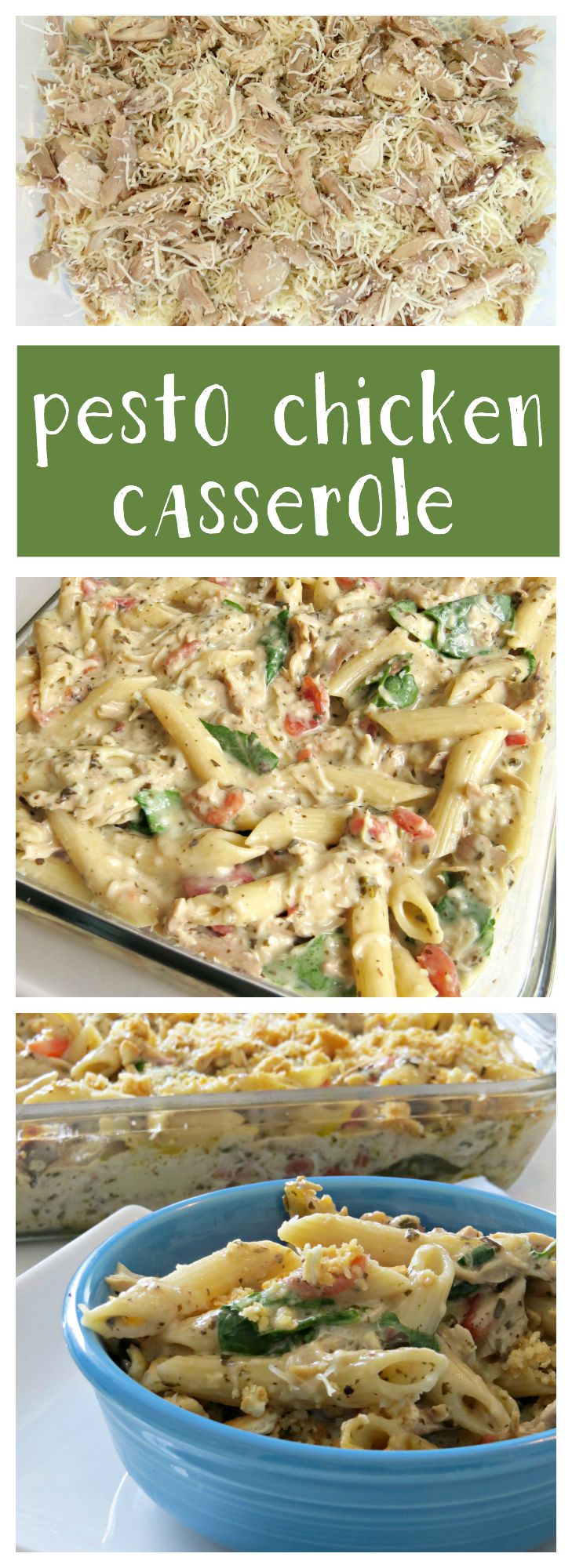 This Pesto Chicken Casserole recipe is creamy and delicious!