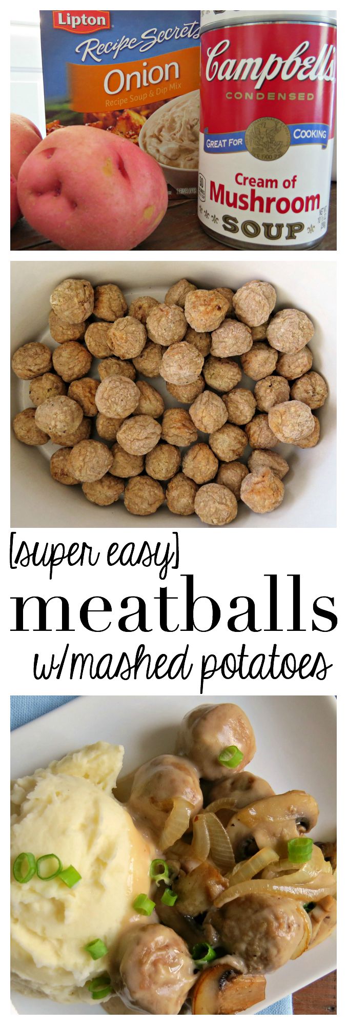 Super Easy Meatballs with Mashed Potatoes recipe