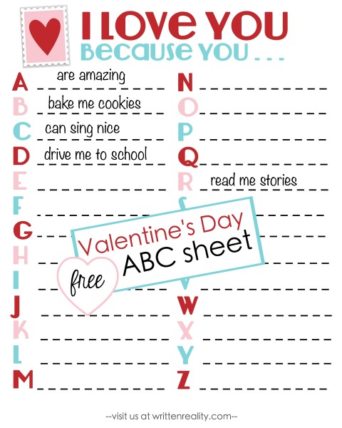 Celebrate Valentine's Day With a FREE ABC Printable - Written Reality