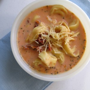 This Tomato Tortellini Soup recipe is easy and delicious!