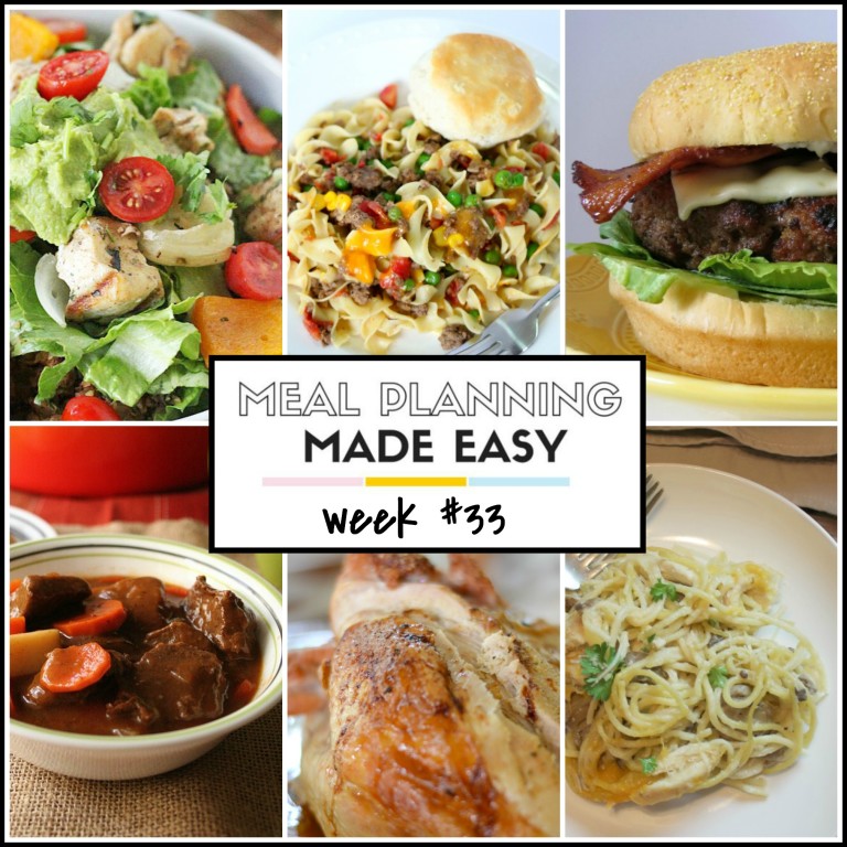Easy Meal Plan Week #33 - Written Reality