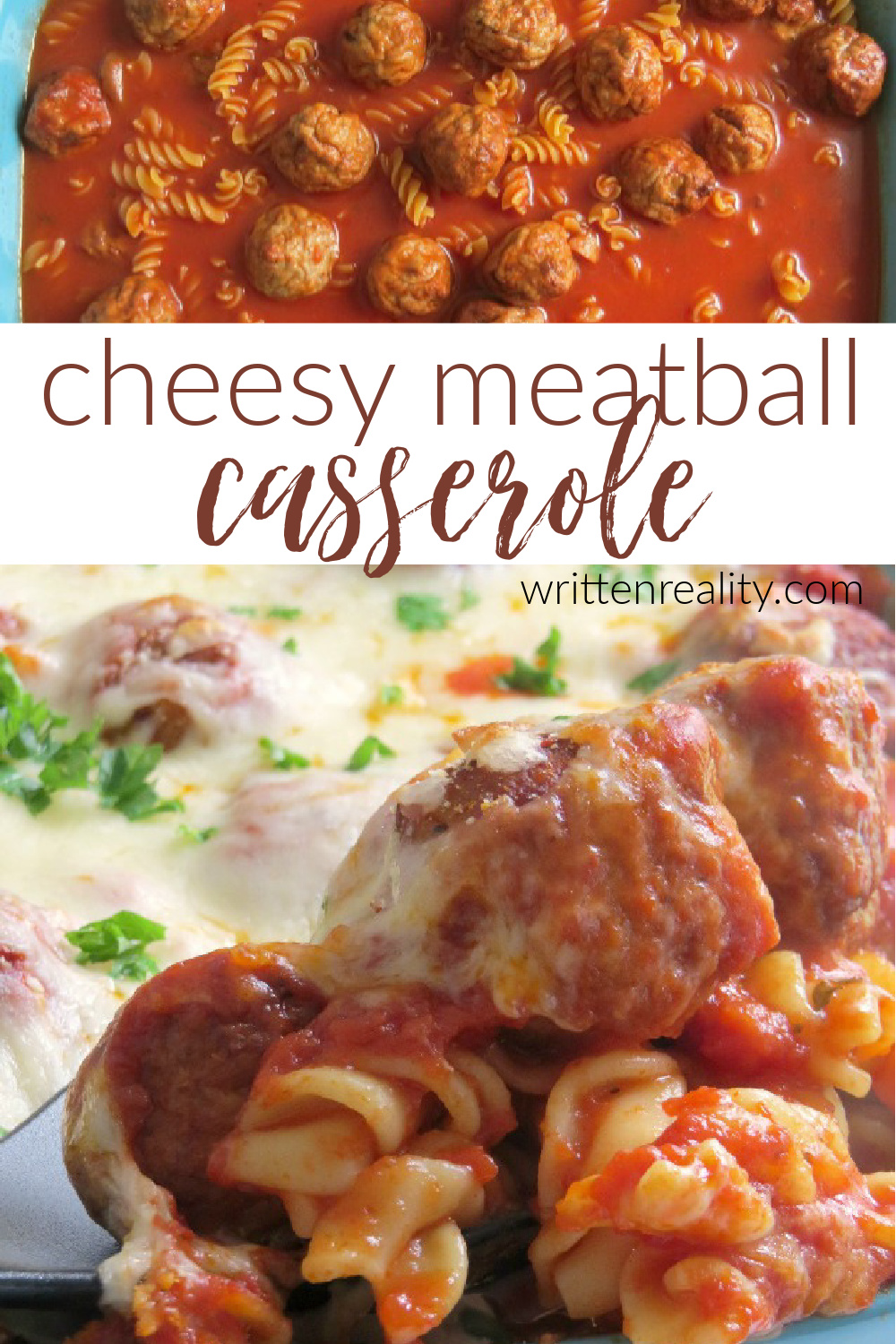 Try this easy Cheesy Meatball Casserole for dinner tonight! - Written ...
