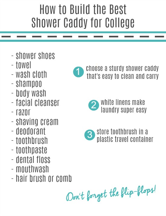 best shower caddy for college printable checklist