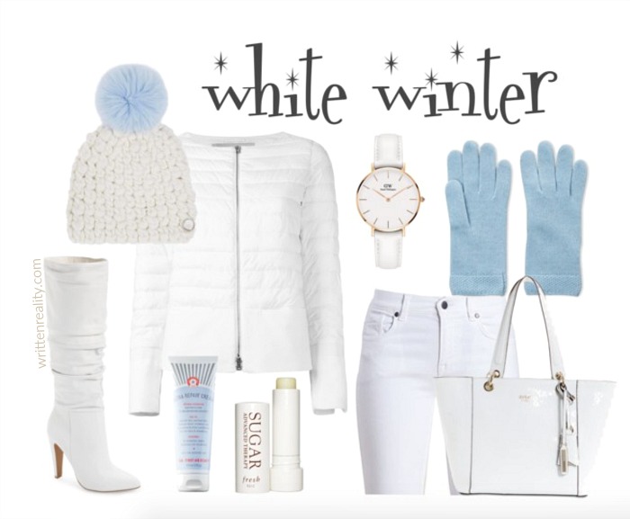 winter fashion women over 40 in white