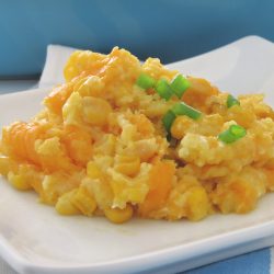 corn casserole on a plate